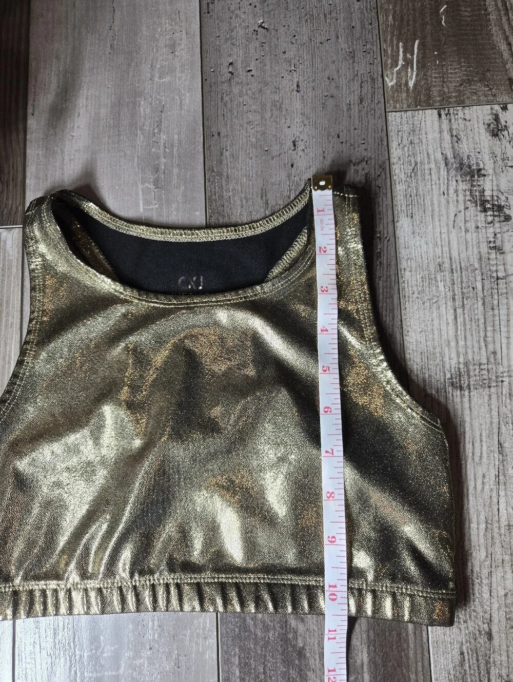 Justice Girls Metallic Cropped Gold Tank Top Size 12 NWOT